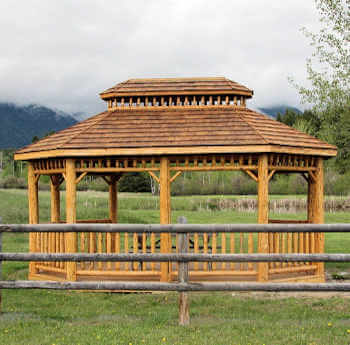 Log Oval Gazebo #5